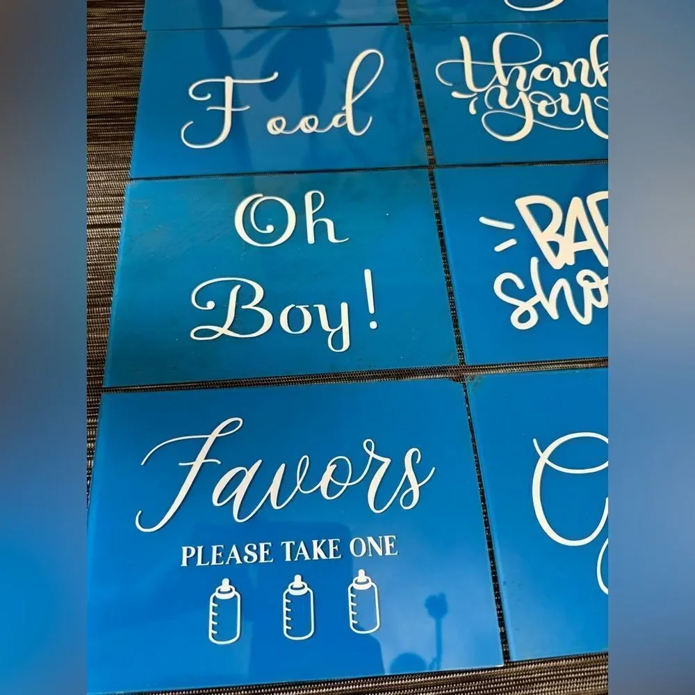 Blue Baby Shower Party Signs Set - Picture 2 of 7